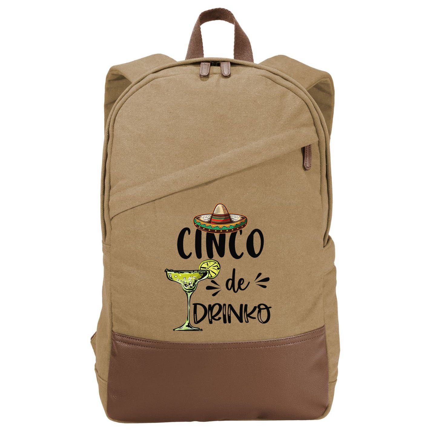 Cinco Drinko De Mayo Fiesta Squad Mexican Party 5 de mayo Cotton Canvas Backpack