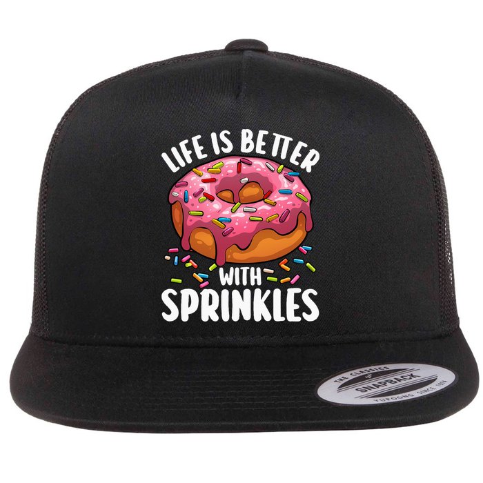 Cool Donut Design For Doughnut Donut Lover Flatbill Hat