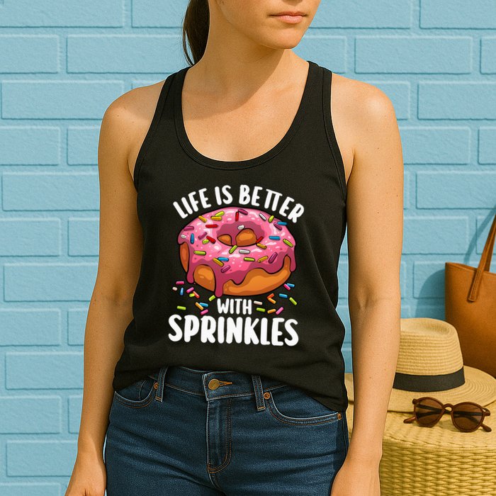 Cool Donut Design For Doughnut Donut Lover Womens Tank Top
