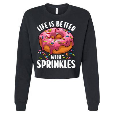 Cool Donut Design For Doughnut Donut Lover Cropped Pullover Crew