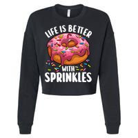 Cool Donut Design For Doughnut Donut Lover Cropped Pullover Crew