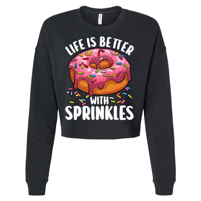 Cool Donut Design For Doughnut Donut Lover Cropped Pullover Crew