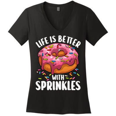 Cool Donut Design For Doughnut Donut Lover Women's V-Neck T-Shirt