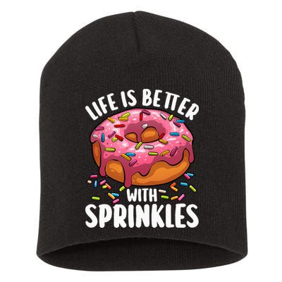 Cool Donut Design For Doughnut Donut Lover Short Acrylic Beanie