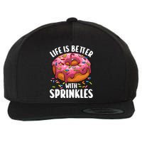 Cool Donut Design For Doughnut Donut Lover Wool Snapback Cap