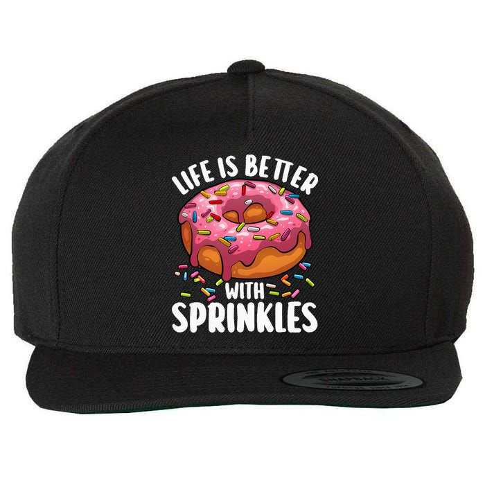 Cool Donut Design For Doughnut Donut Lover Wool Snapback Cap