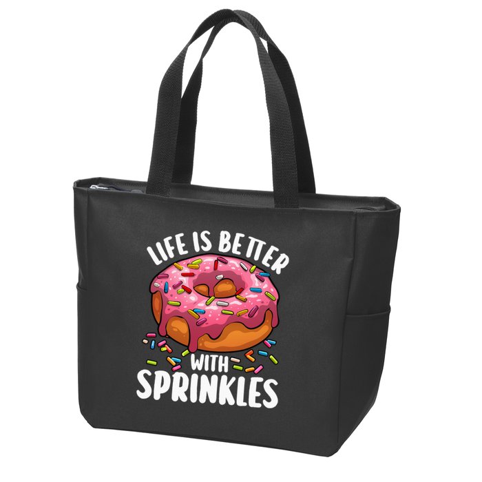 Cool Donut Design For Doughnut Donut Lover Zip Tote Bag