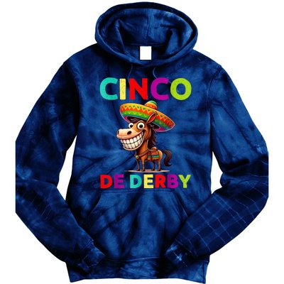 Cinco De Derby Derby Party Funny Horse Racing Sombrero Tie Dye Hoodie