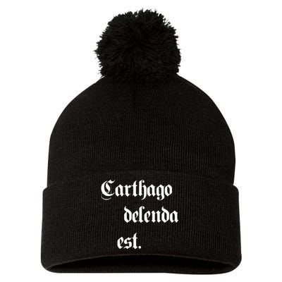 Carthago Delenda Est Pom Pom 12in Knit Beanie