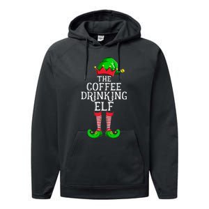 Coffee Drinking Elf Family Matching Group Christmas Performance Fleece Hoodie