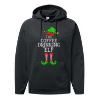 Coffee Drinking Elf Family Matching Group Christmas Performance Fleece Hoodie