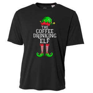 Coffee Drinking Elf Family Matching Group Christmas Cooling Performance Crew T-Shirt