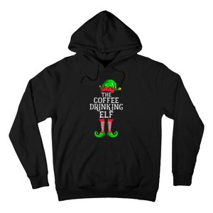 Coffee Drinking Elf Family Matching Group Christmas Hoodie