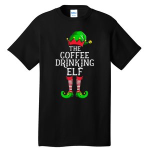 Coffee Drinking Elf Family Matching Group Christmas Tall T-Shirt