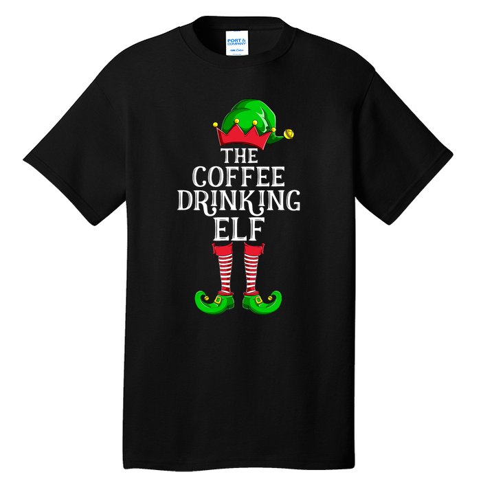 Coffee Drinking Elf Family Matching Group Christmas Tall T-Shirt