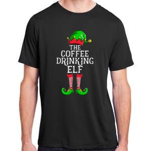 Coffee Drinking Elf Family Matching Group Christmas Adult ChromaSoft Performance T-Shirt