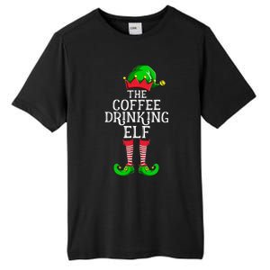 Coffee Drinking Elf Family Matching Group Christmas Tall Fusion ChromaSoft Performance T-Shirt