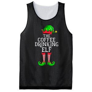 Coffee Drinking Elf Family Matching Group Christmas Mesh Reversible Basketball Jersey Tank