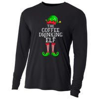 Coffee Drinking Elf Family Matching Group Christmas Cooling Performance Long Sleeve Crew