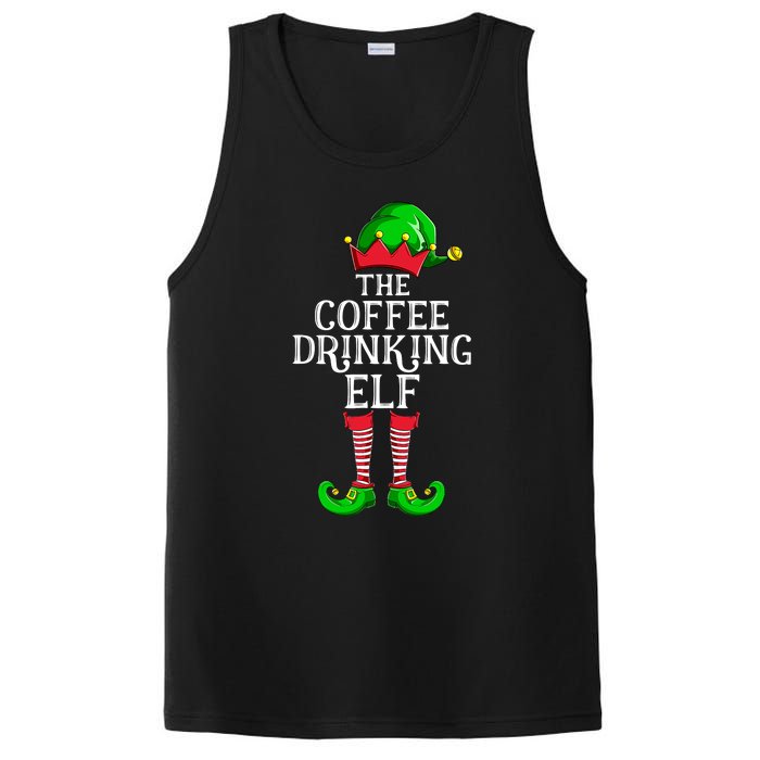 Coffee Drinking Elf Family Matching Group Christmas PosiCharge Competitor Tank