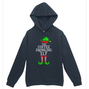 Coffee Drinking Elf Family Matching Group Christmas Urban Pullover Hoodie