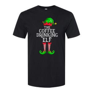 Coffee Drinking Elf Family Matching Group Christmas Softstyle CVC T-Shirt