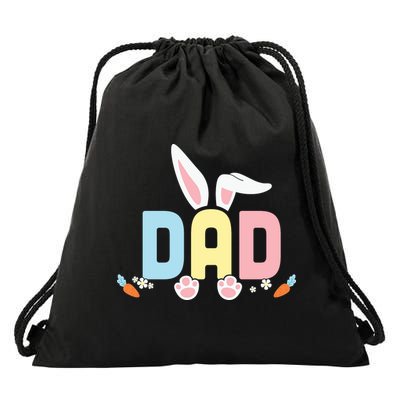 Cute Dad Easter Bunny Ears Father's Day Easter Day Drawstring Bag