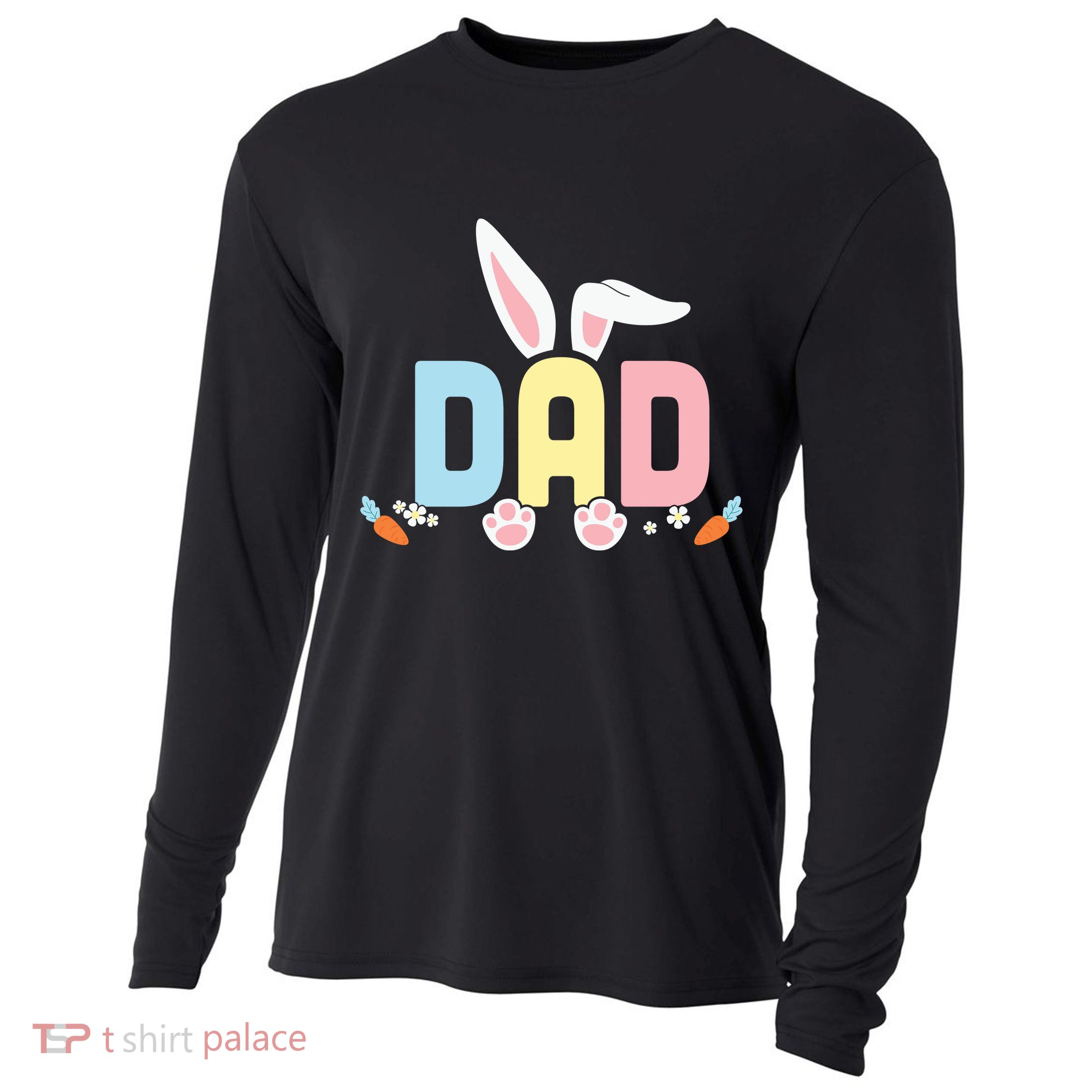Cute Dad Easter Bunny Ears Father's Day Easter Day Cooling Performance Long Sleeve Crew