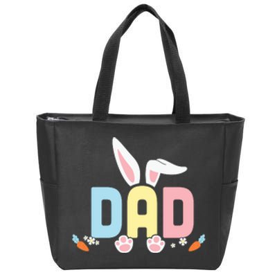 Cute Dad Easter Bunny Ears Father's Day Easter Day Zip Tote Bag