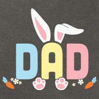 Cute Dad Easter Bunny Ears Father's Day Easter Day Cotton Canvas Backpack