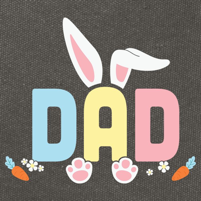 Cute Dad Easter Bunny Ears Father's Day Easter Day Cotton Canvas Backpack