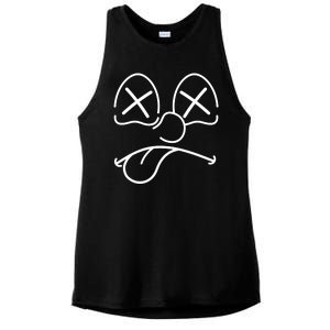 Cartoon Dead Eyes Face Ladies PosiCharge Tri-Blend Wicking Tank