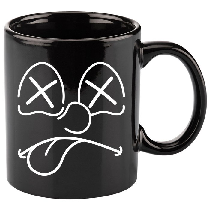 Cartoon Dead Eyes Face 11oz C Handle Ceramic Mug