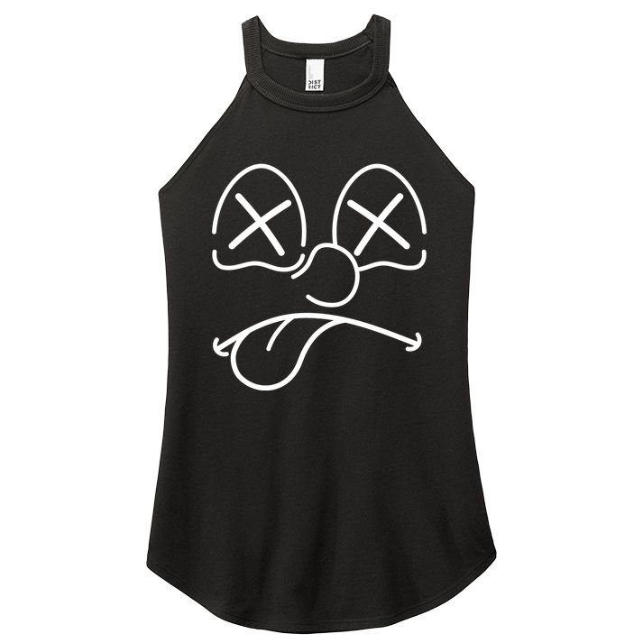 Cartoon Dead Eyes Face Women's Perfect Tri Rocker Tank