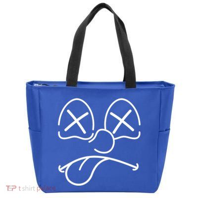 Cartoon Dead Eyes Face Zip Tote Bag