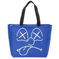 Cartoon Dead Eyes Face Zip Tote Bag