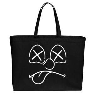 Cartoon Dead Eyes Face Cotton Canvas Jumbo Tote