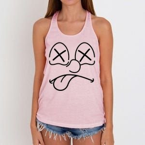 Cartoon Dead Eyes Face Women's Knotted Racerback Tank