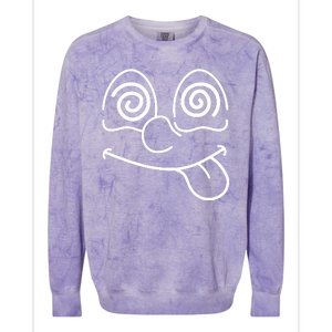 Cartoon Dizzy Eyes Face Colorblast Crewneck Sweatshirt