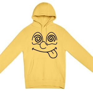 Cartoon Dizzy Eyes Face Premium Pullover Hoodie