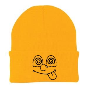 Cartoon Dizzy Eyes Face Knit Cap Winter Beanie