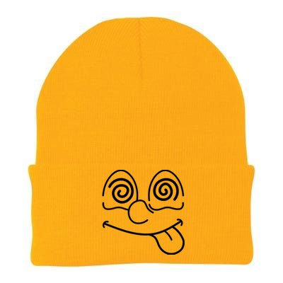 Cartoon Dizzy Eyes Face Knit Cap Winter Beanie