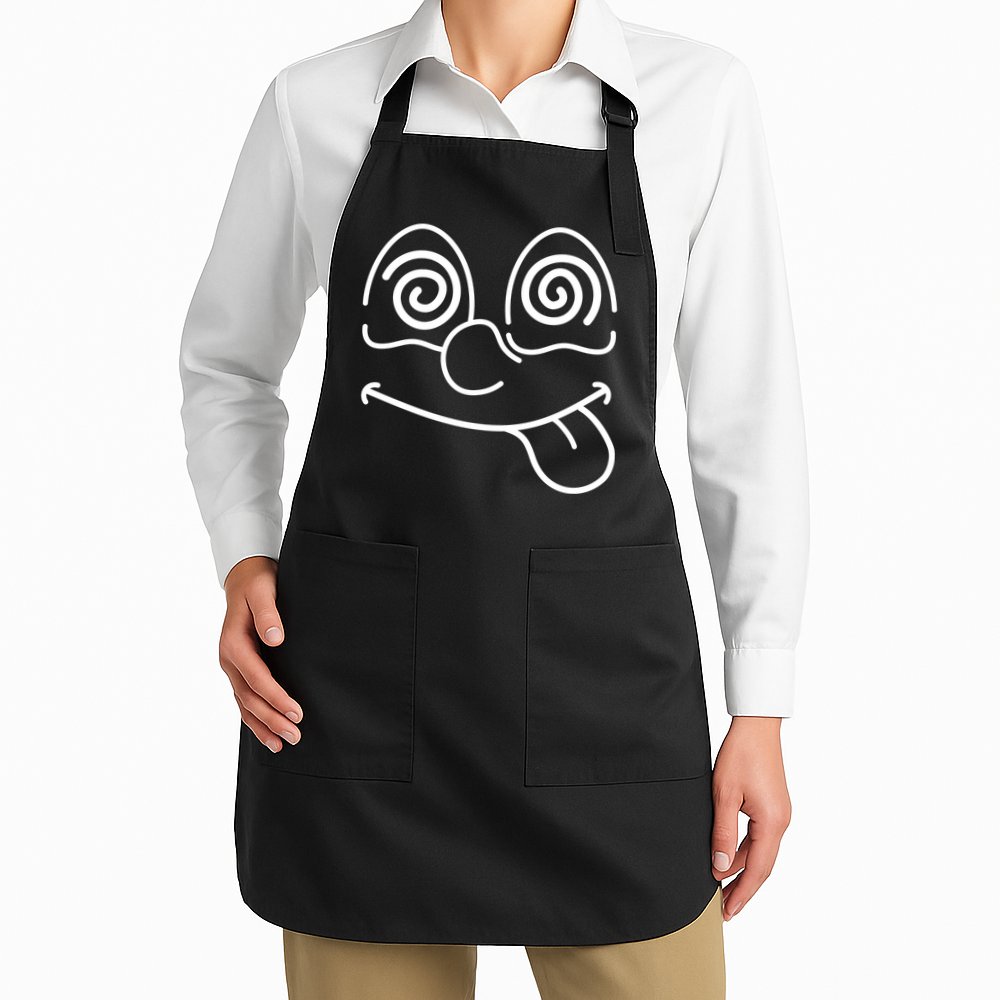 Cartoon Dizzy Eyes Face Apron