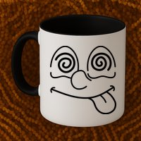 Cartoon Dizzy Eyes Face Mug