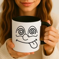 Cartoon Dizzy Eyes Face Mug
