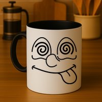 Cartoon Dizzy Eyes Face Mug