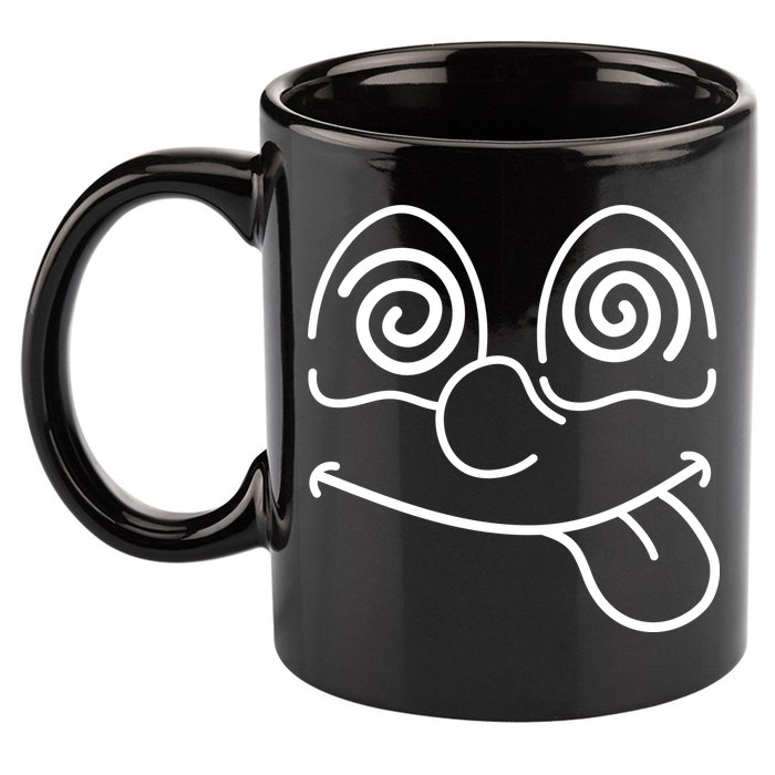 Cartoon Dizzy Eyes Face 11oz C Handle Ceramic Mug