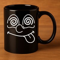 Cartoon Dizzy Eyes Face 11oz C Handle Ceramic Mug