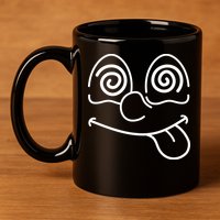 Cartoon Dizzy Eyes Face 11oz C Handle Ceramic Mug