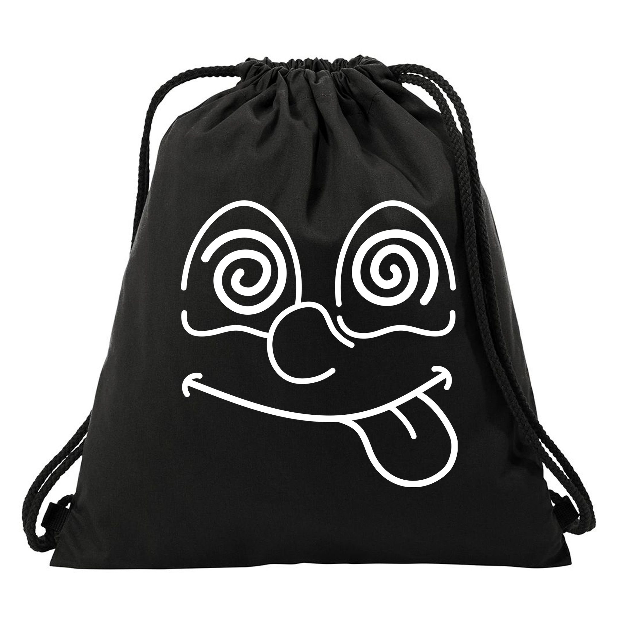 Cartoon Dizzy Eyes Face Drawstring Bag